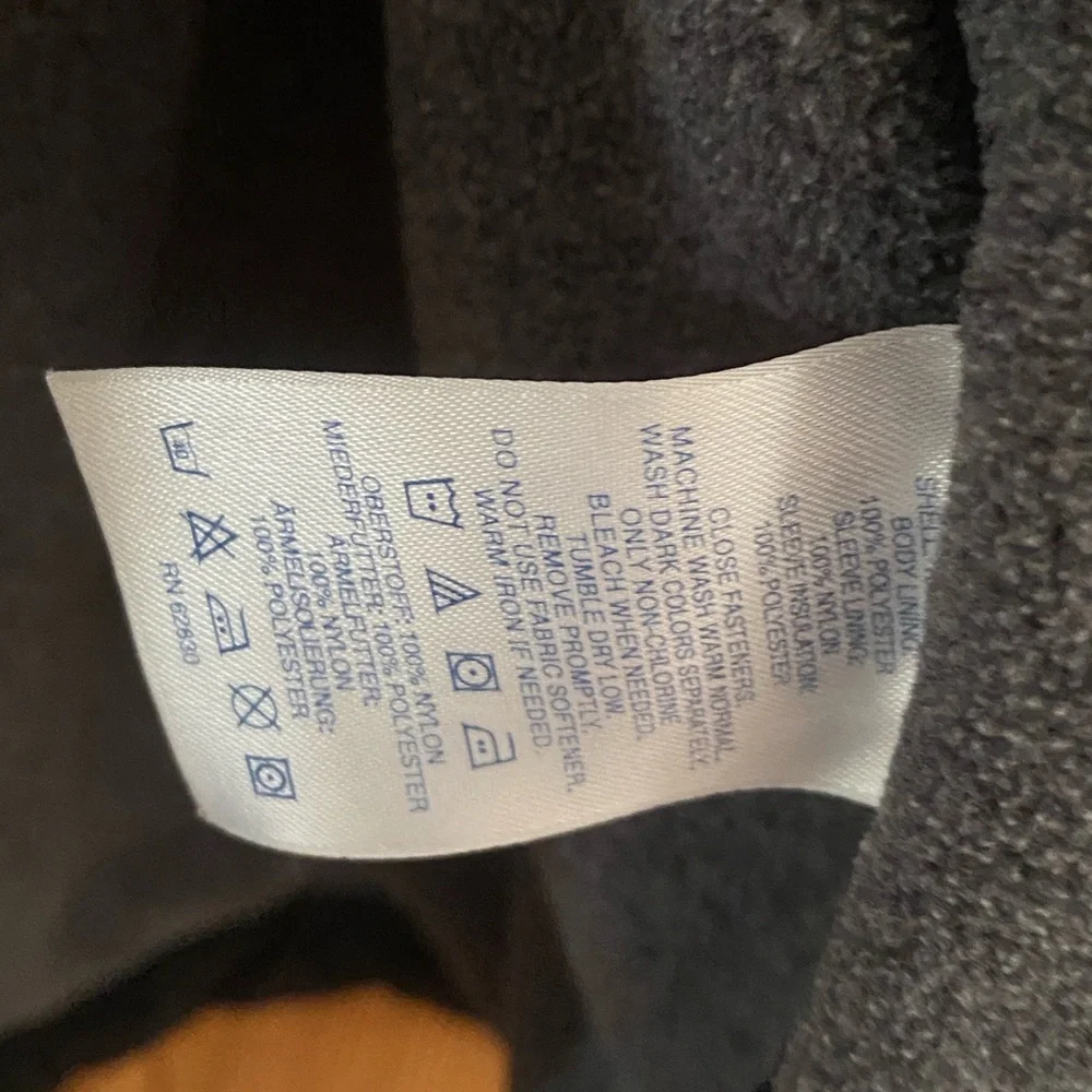 Lands’ End Japan Reversible Hooded Jacket Large Black Nylon Gray Fleece 00s Y2K